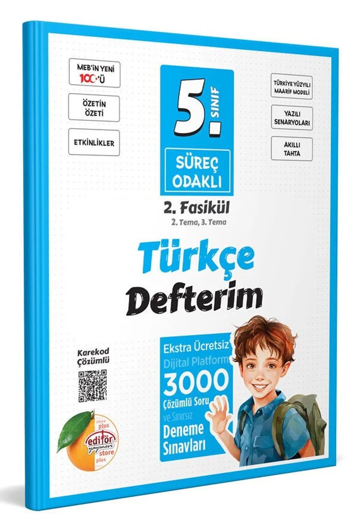5. Sınıf Süreç Odaklı Türkçe Defterim (3 Fasikül) - Karekod Çözümlü