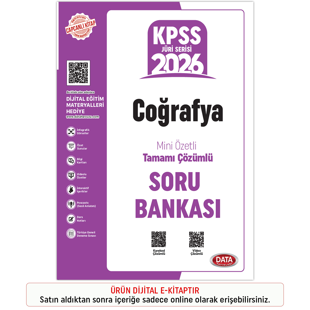 İnteraktif Kitap 2026 KPSS Jüri Serisi Mini Özetli Coğrafya Tamamı Çözümlü Soru Bankası