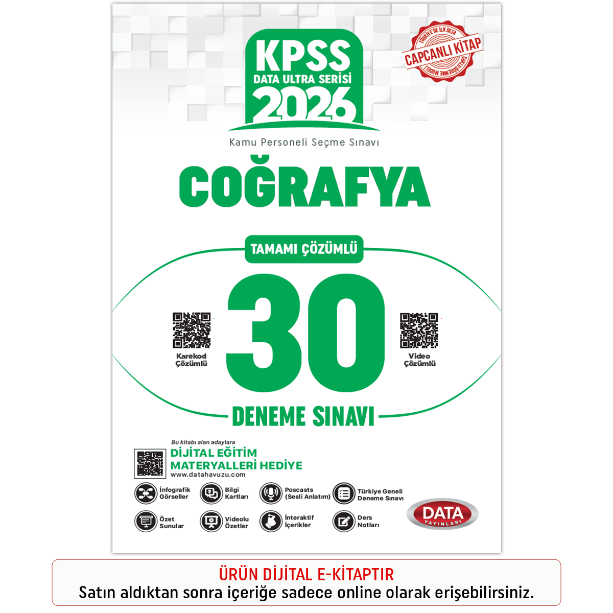 İnteraktif Kitap 2026 KPSS Ultra Serisi Coğrafya 30 Deneme Sınavı