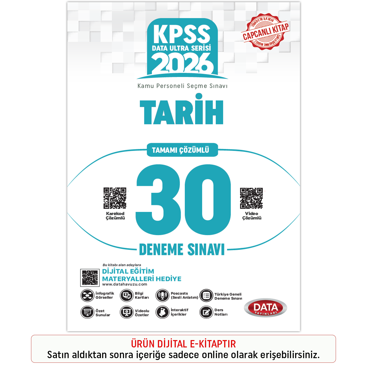 İnteraktif Kitap 2026 KPSS Ultra Serisi Tarih Tamamı Çözümlü 30 Deneme Sınavı