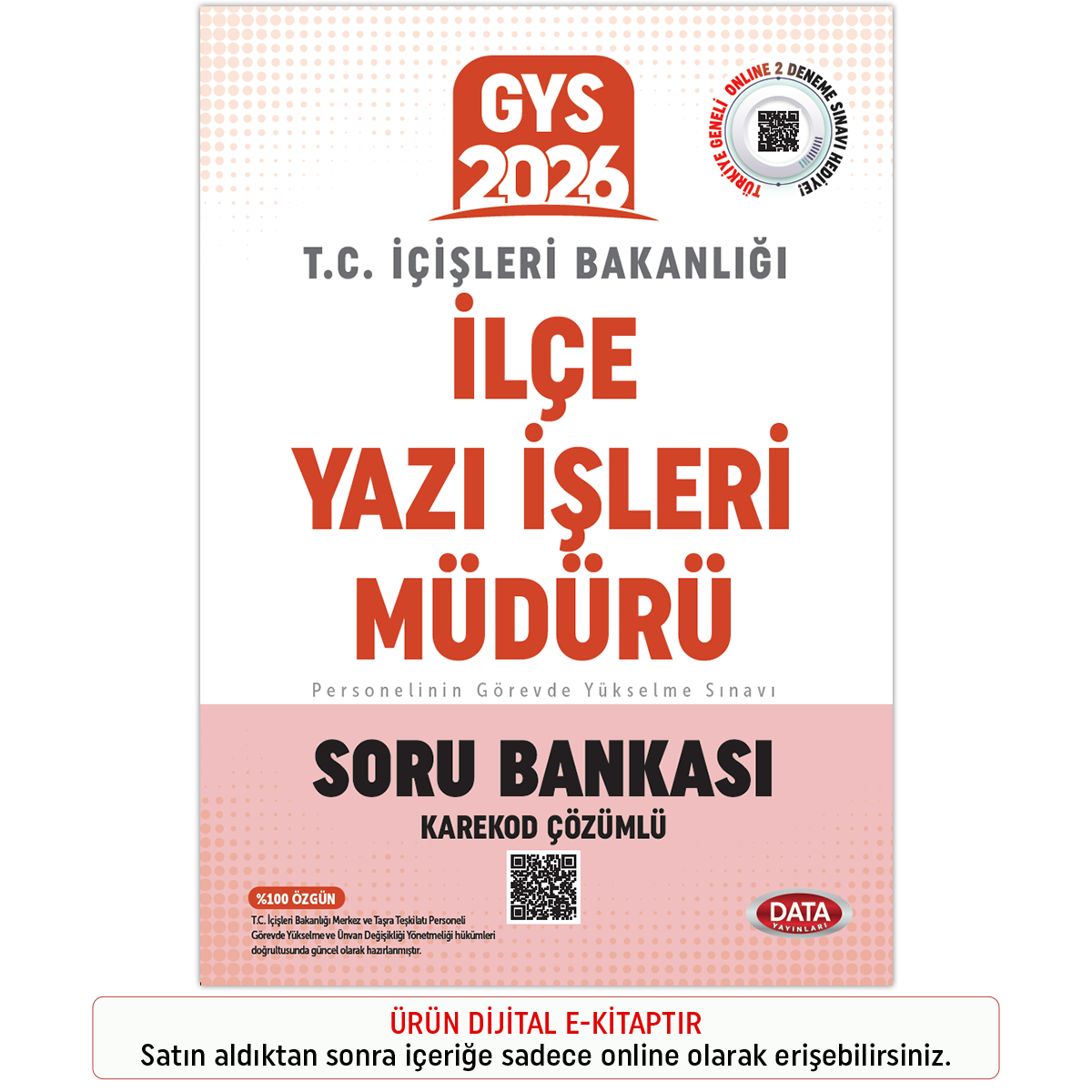 İnteraktif Kitap T.C. İçişleri Bakanlığı İlçe Yazı İşleri Müdürü GYS Soru Bankası - Karekod Çözümlü