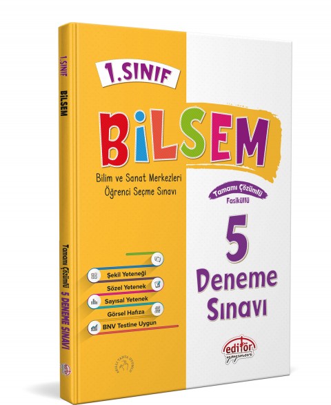 1. Sınıf Bilsem Tamamı Çözümlü 5 Deneme Sınavı - Editör Yayınevi