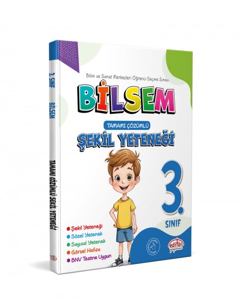 3. Sınıf Bilsem Hazırlık Şekil Yeteneği Tamamı Çözümlü - Editör Yayınevi