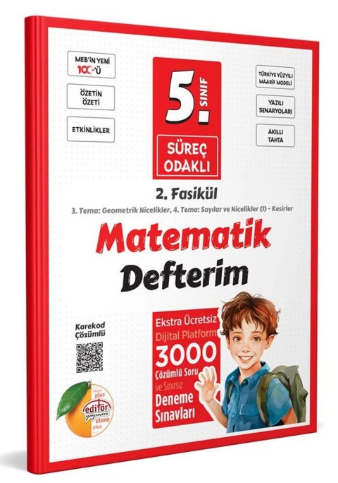 5. Sınıf Süreç Odaklı Matematik Defterim (3 Fasikül) - Karekod Çözümlü