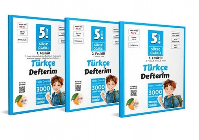 5. Sınıf Süreç Odaklı Türkçe Defterim (3 Fasikül) - Karekod Çözümlü