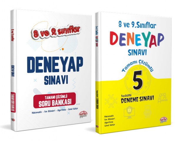 Editör Yayınevi 8-9. Sınıf Deneyap Tamamı Çözümlü Soru Bankası + 5 Deneme Sınavı