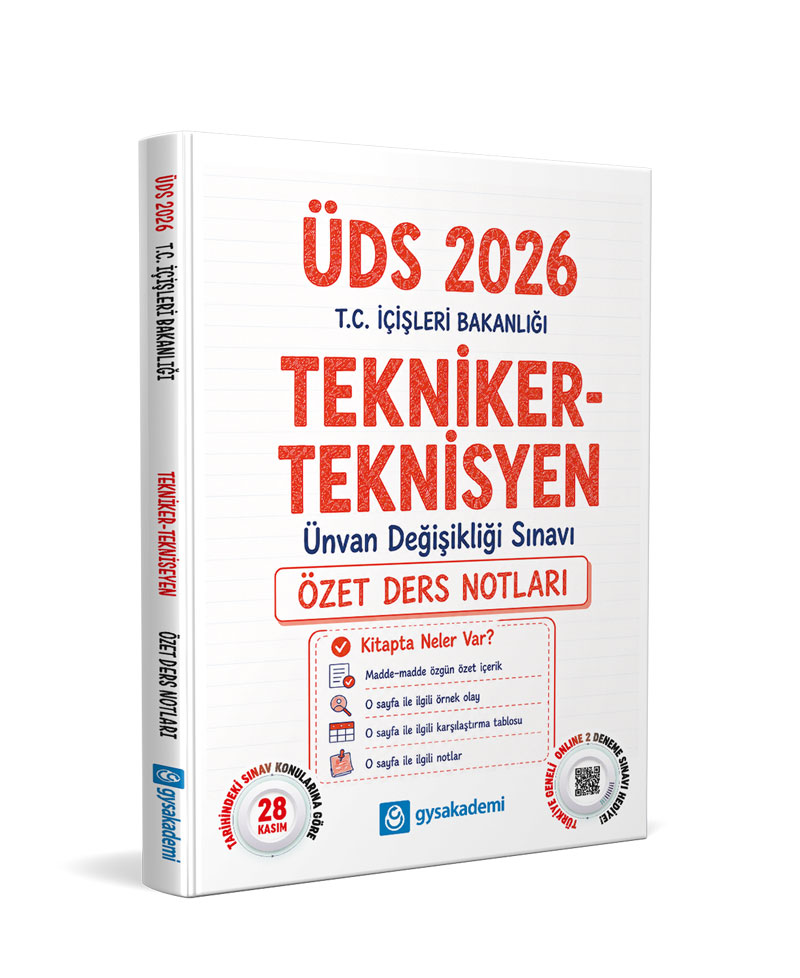 T.C. İçişleri Bakanlığı Tekniker - Teknisyen ÜDS Özet Ders Notları